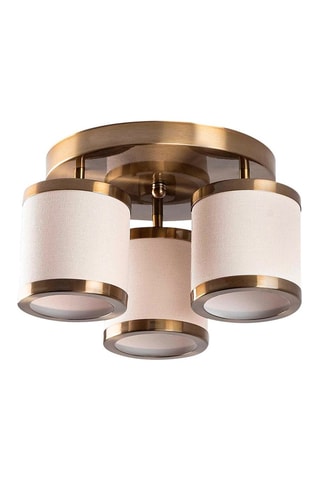 Plafonnier Way - Blanc et doré - 3 x 40 W