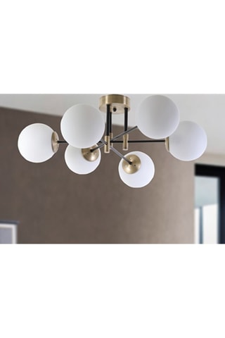 Plafonnier - Doré et noir - 6 x 60 W