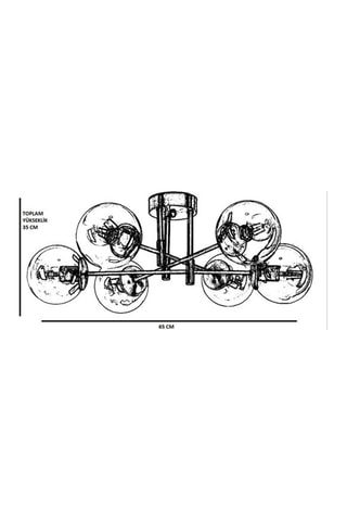 Plafonnier Dolunay - Noir et doré - 6 x 60 W