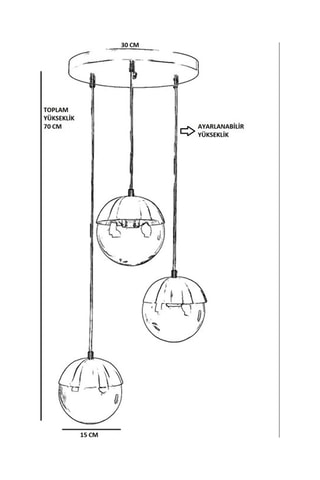 Suspension Küre 3 - Doré - 3 x 60 W