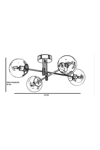 Plafonnier Dolunay - Doré et blanc - 4 x 60 W