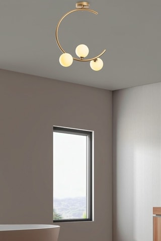 Suspension - Doré et blanc