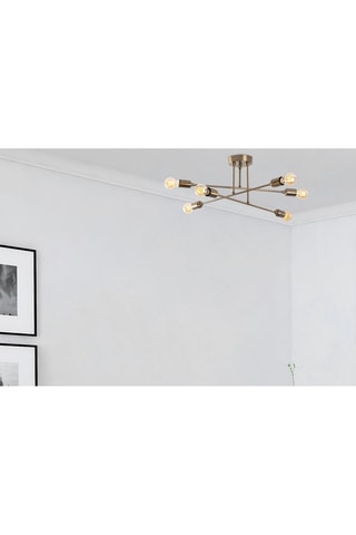 Suspension Fleur - Doré - 6 x 60 W