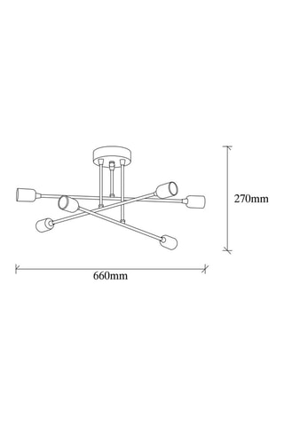 Suspension Fleur - Doré - 6 x 60 W