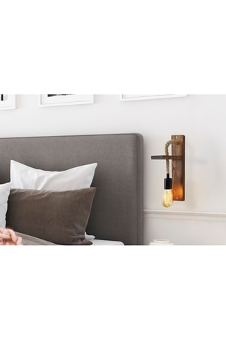 Applique murale en pin massif Ahsap - Naturel et noir - 40 W