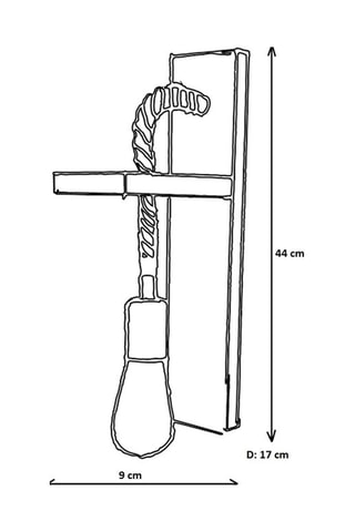 Applique murale en pin massif Ahsap - Naturel et noir - 40 W