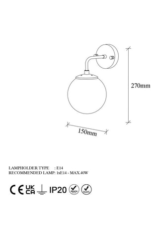 Applique murale Horn - Doré - 40 W