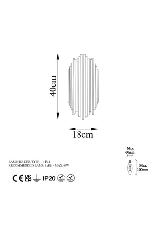 Applique murale Kara - Doré - 40 W
