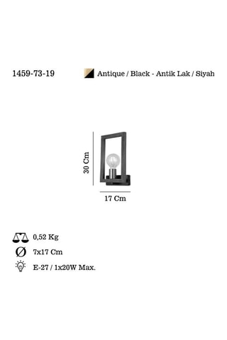 Applique murale en bois Era - Naturel et noir