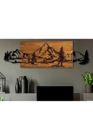 Décoration murale en bois Mountain Range -  Naturel et noir