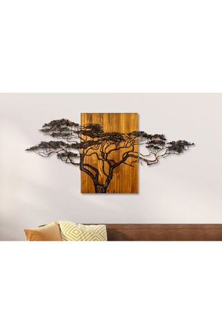 Décoration murale en bois Acacia Tree - Naturel et noir