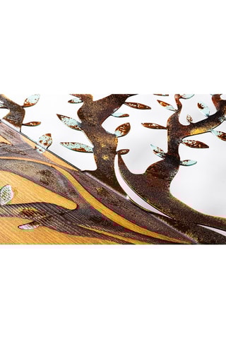 Décoration murale en bois - 92 x 71 x 3 cm - Naturel et noir