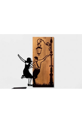 Décoration murale Danse - 42 x 58 x 3 cm - Naturel et noir