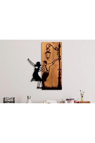 Décoration murale Danse - 42 x 58 x 3 cm - Naturel et noir