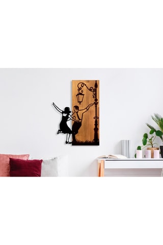 Décoration murale Danse - 42 x 58 x 3 cm - Naturel et noir