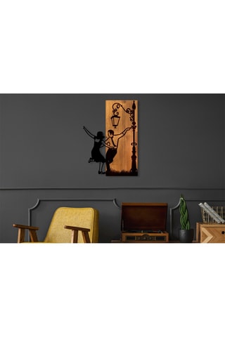 Décoration murale Danse - 42 x 58 x 3 cm - Naturel et noir