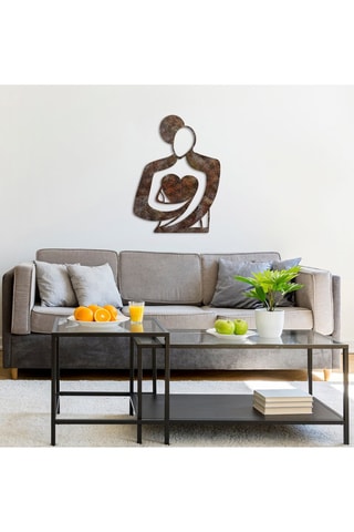 Décoration murale Rusty Hug - 70 x 52 cm - Marron