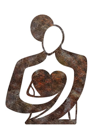 Décoration murale Rusty Hug - 70 x 52 cm - Marron