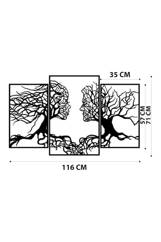 Décoration murale Love Tree - 116 x 71 cm - Noir