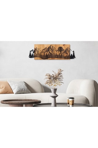 Décoration murale en bois Sundown - 75,5 x 24,5 cm - Noir et naturel