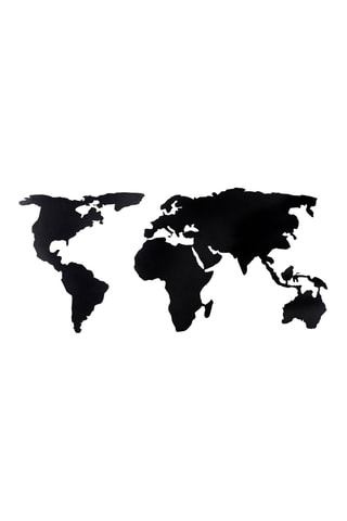 Décoration murale World Map Silhouette XL - 85 x 170 cm - Noir
