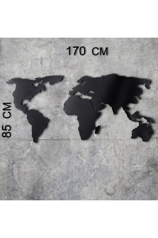 Décoration murale World Map Silhouette XL - 85 x 170 cm - Noir