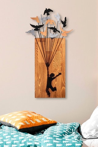 Décoration murale en bois - Naturel et noir