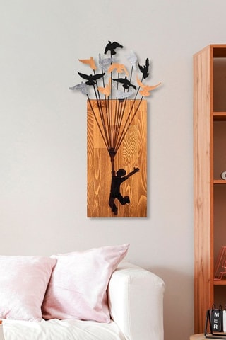 Décoration murale en bois - Naturel et noir