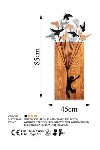 Décoration murale en bois - Naturel et noir