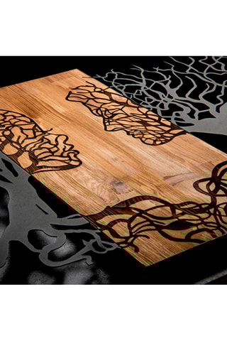 Décoration murale en bois - 92 x 58 x 3 cm - Naturel et noir