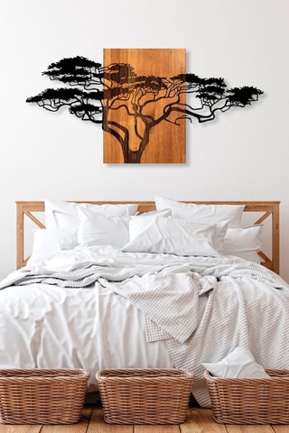 Décoration murale - 144 x 70 cm - Naturel et noir