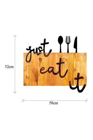 Décoration murale en bois - 58 x 52 cm - Naturel et noir