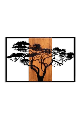 Décoration murale Acacacia - 90 x 58 cm - Naturel et noir