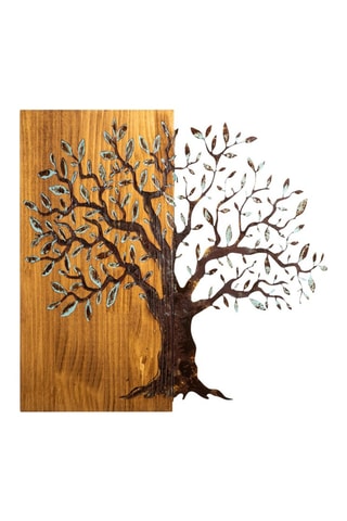 Décoration murale Arbre - Naturel et noir - En bois - 60 x 58 x 3 cm