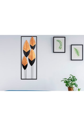 Décoration murale - Noir et orange - 32 x 5 x 90 cm