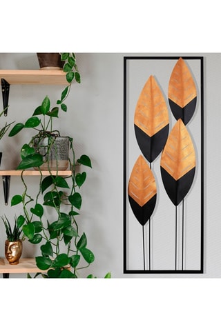 Décoration murale - Noir et orange - 32 x 5 x 90 cm