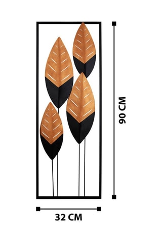 Décoration murale - Noir et orange - 32 x 5 x 90 cm