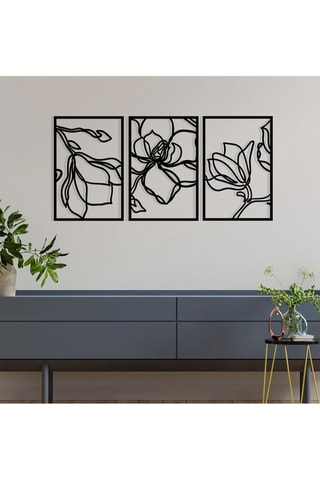 3 décorations murales Adda - Noir - 120 x 56,5 cm