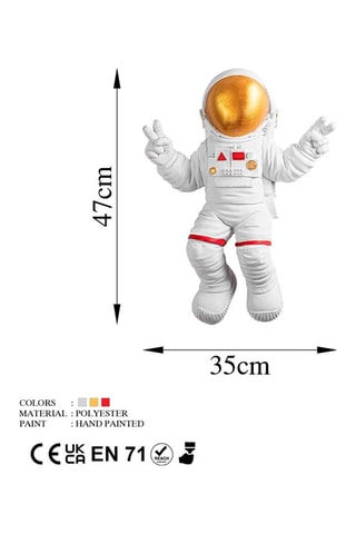 Décoration murale Peace Sign Astronaut 1  -  Blanc - 35 x 47 x 10 cm