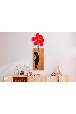 Décoration murale Banksy - 70 x 62 cm - Naturel et noir