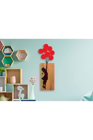 Décoration murale Banksy - 70 x 62 cm - Naturel et noir