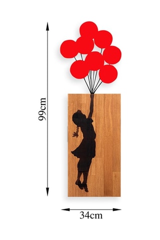 Décoration murale Banksy - 70 x 62 cm - Naturel et noir