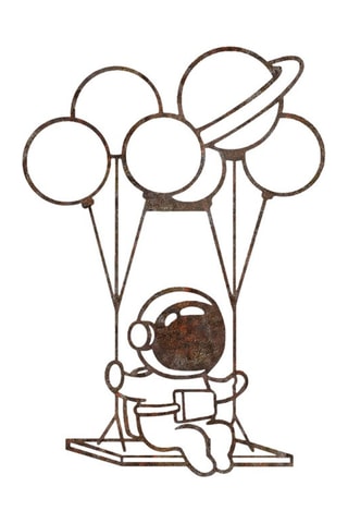 Décoration murale Rusty Astro - Marron - 44 x 70 cm