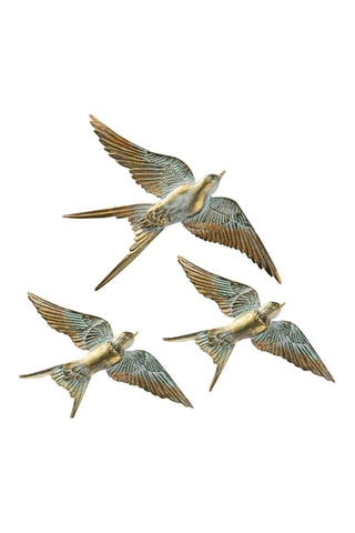 3 décorations murales - 28 x 19 x 2/22 x 14 x 2/22 x 14 x 2 cm - Blanc et doré