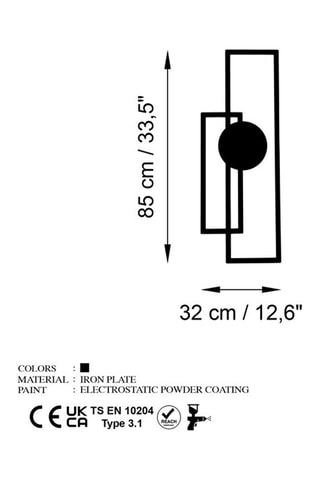 Décoration murale - Noir - 32 x 85 x 1,5 cm