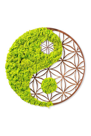 Décoration murale - 44 x 44 cm - Vert et naturel