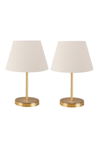 2 lampes à poser Ayd - Beige et doré - 60 W