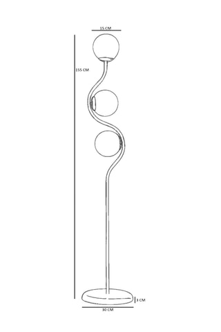 Lampadaire - Doré -  3 x 40 W