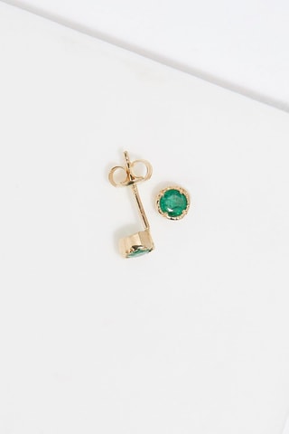 Oorbellen Rond Vert Geelgoud en Smaragd