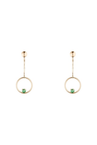 Oorbellen Cerceaux Geelgoud en Smaragden